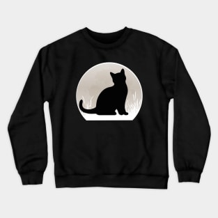 Cat Watching Sunset Retro Vintage Crewneck Sweatshirt